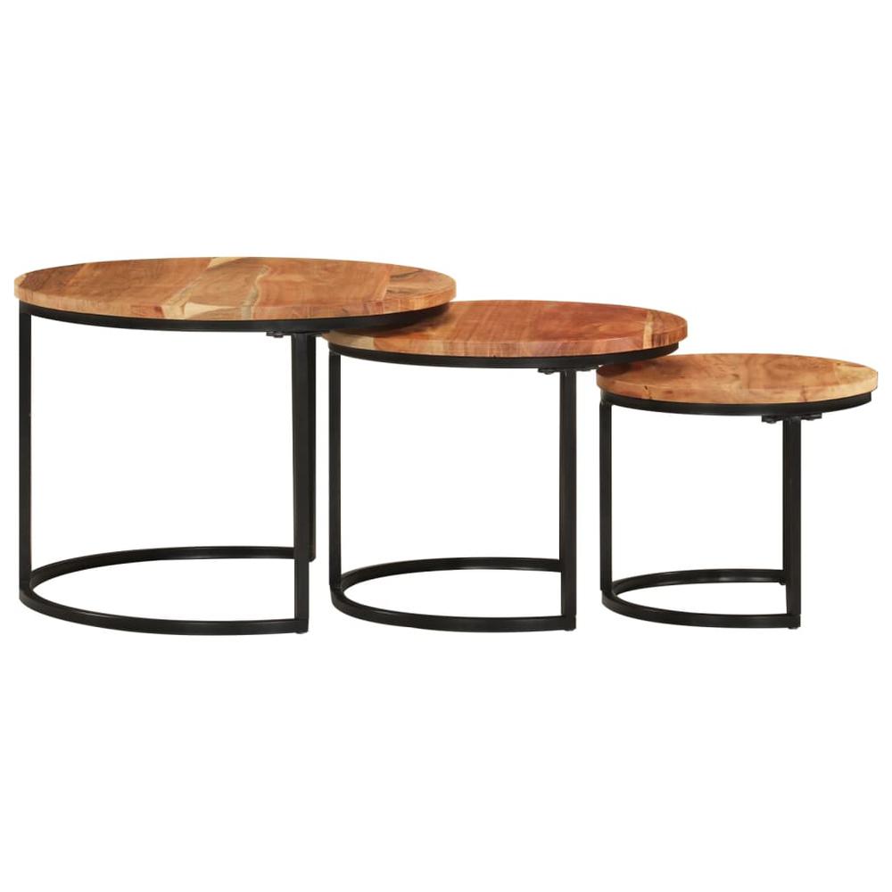 Nesting Tables 3 pcs Solid Wood Acacia. Picture 2