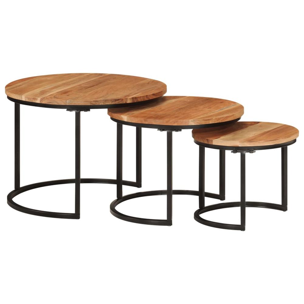 Nesting Tables 3 pcs Solid Wood Acacia. Picture 8