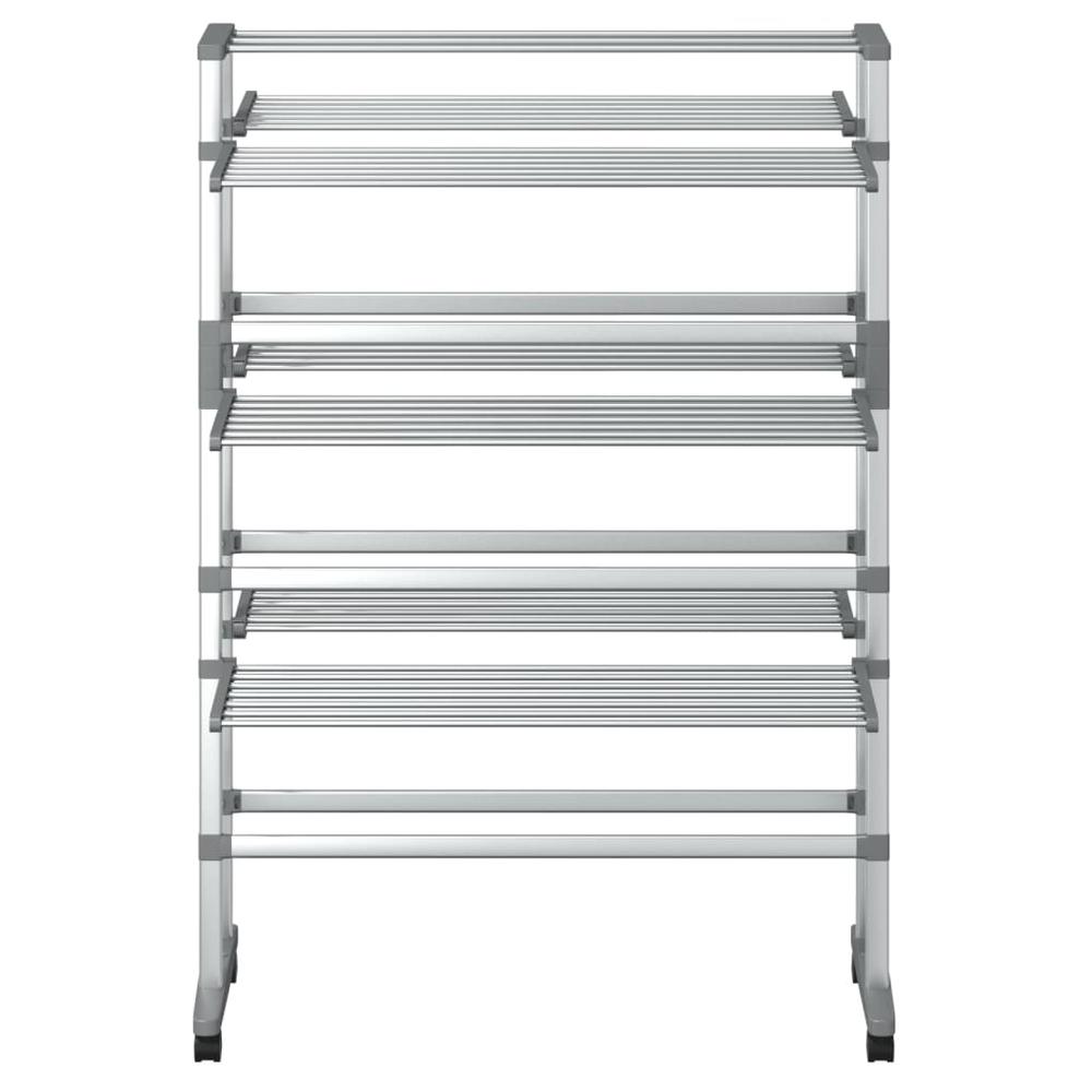 Laundry Drying Rack with Wheels 35"x25.2"x50.8" Aluminum. Picture 3