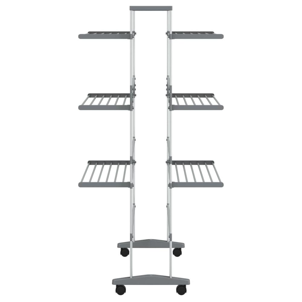 Laundry Drying Rack with Wheels 35"x25.2"x50.8" Aluminum. Picture 4