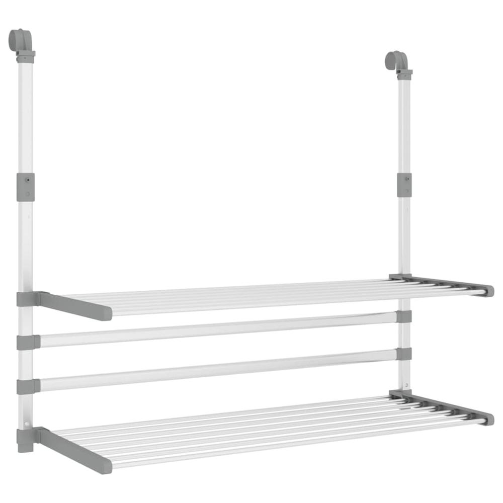 Drying Rack for Balcony 35"x9.8"x(23.6"-37.4") Aluminum. Picture 1