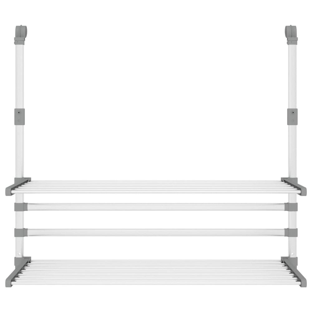 Drying Rack for Balcony 35"x9.8"x(23.6"-37.4") Aluminum. Picture 2