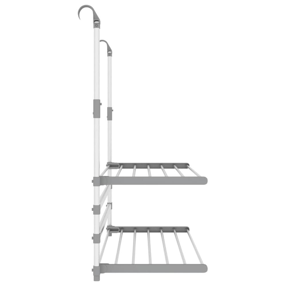 Drying Rack for Balcony 35"x9.8"x(23.6"-37.4") Aluminum. Picture 3