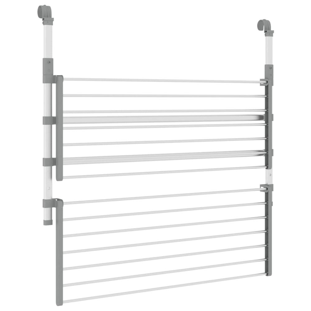 Drying Rack for Balcony 35"x9.8"x(23.6"-37.4") Aluminum. Picture 5