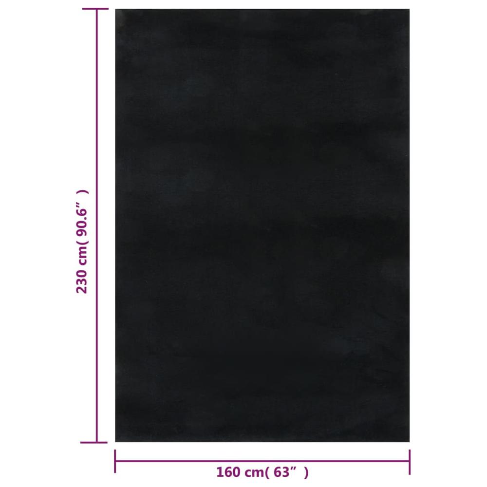 Washable Rug Soft Shaggy Black 63"x90.6" Anti Slip. Picture 9