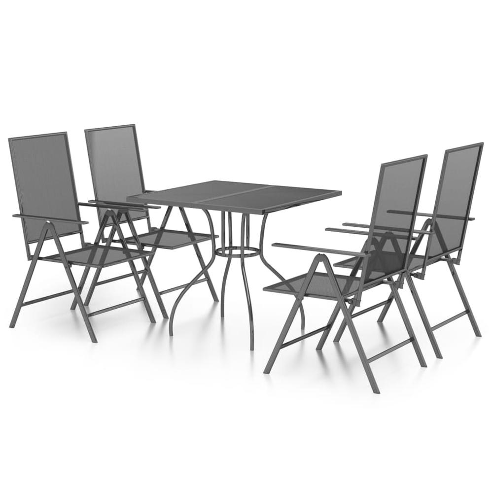 5 Piece Patio Dining Set Anthracite Steel. Picture 1
