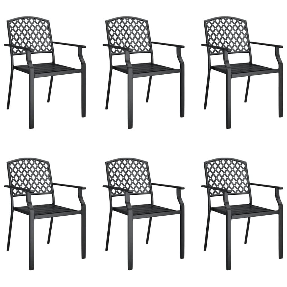 7 Piece Patio Dining Set Anthracite Steel. Picture 3