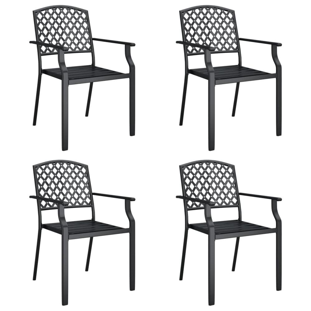 5 Piece Patio Dining Set Anthracite Steel. Picture 3