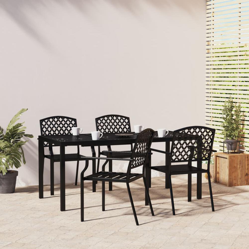 5 Piece Patio Dining Set Anthracite Steel. Picture 10
