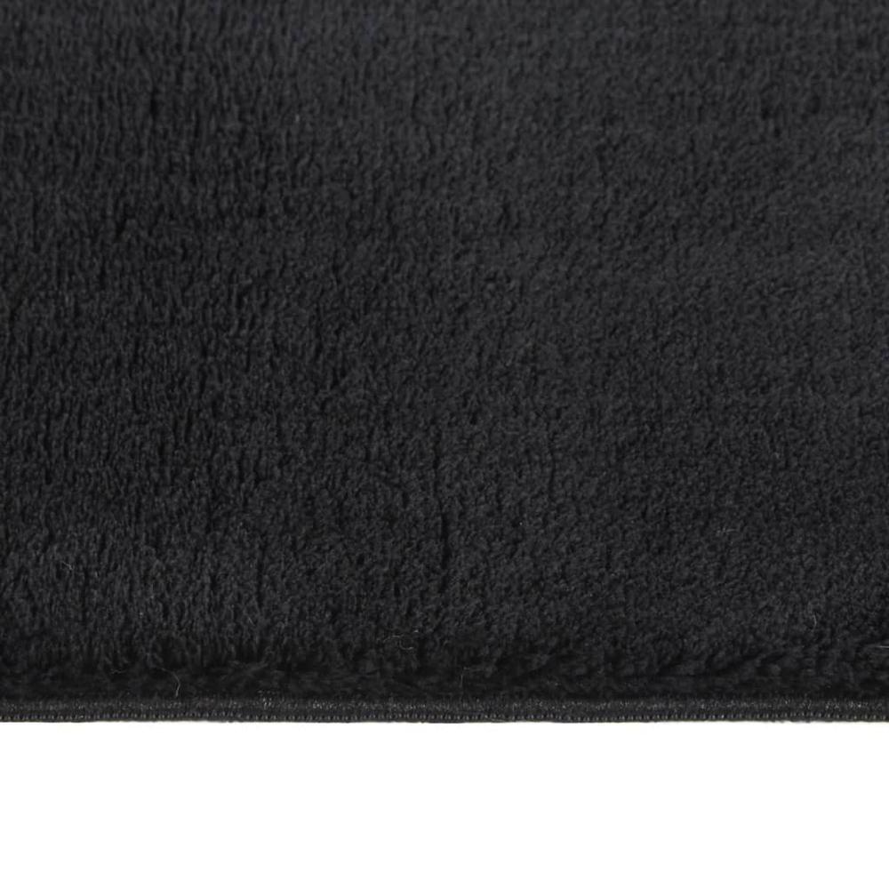 Shaggy Rug Black 4'x6' Polyester. Picture 1