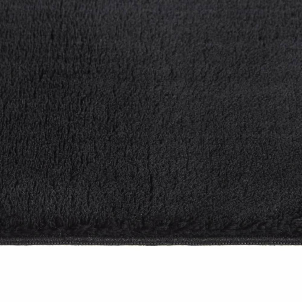 Shaggy Rug Black 7'x9' Polyester. Picture 1