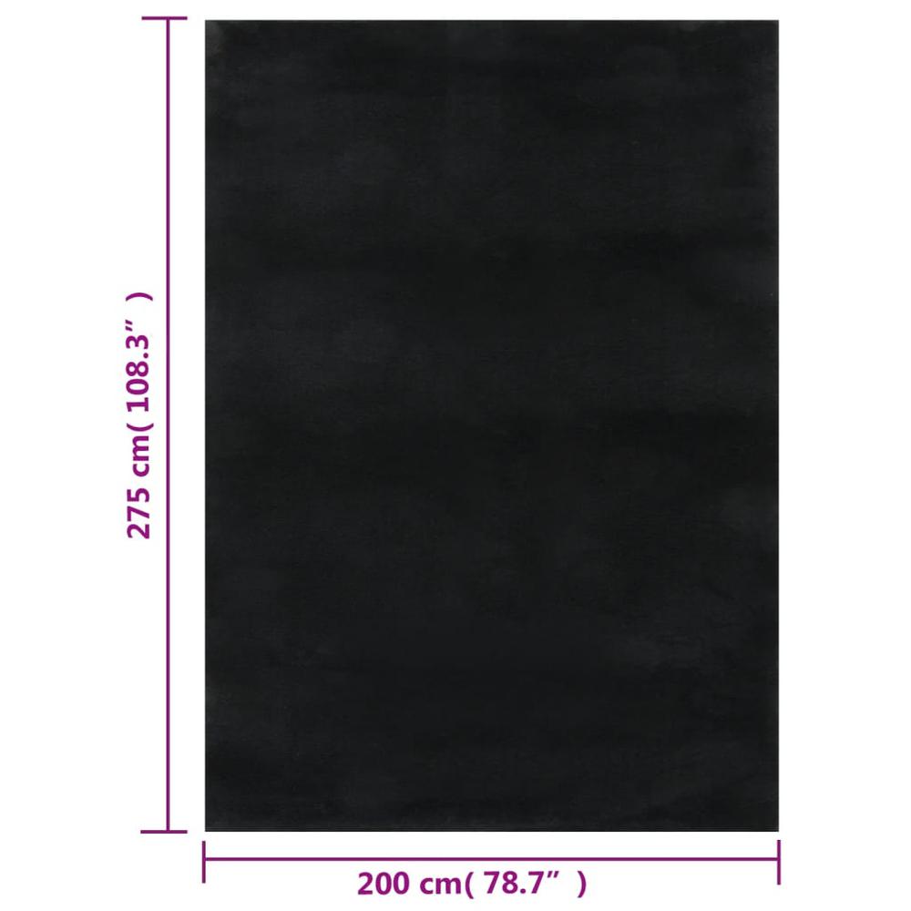 Shaggy Rug Black 7'x9' Polyester. Picture 5