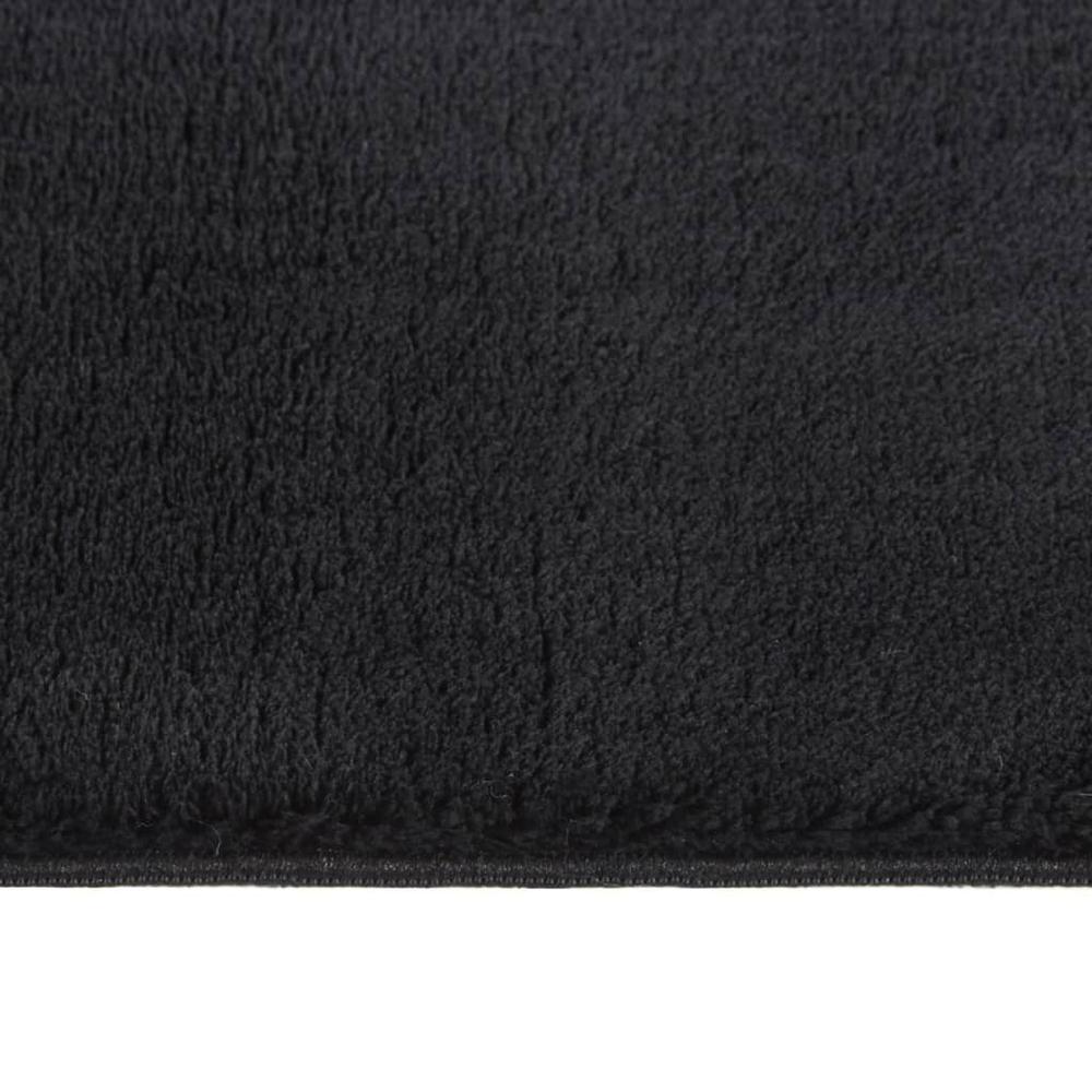 Shaggy Rug Black 8'x10' Polyester. Picture 1