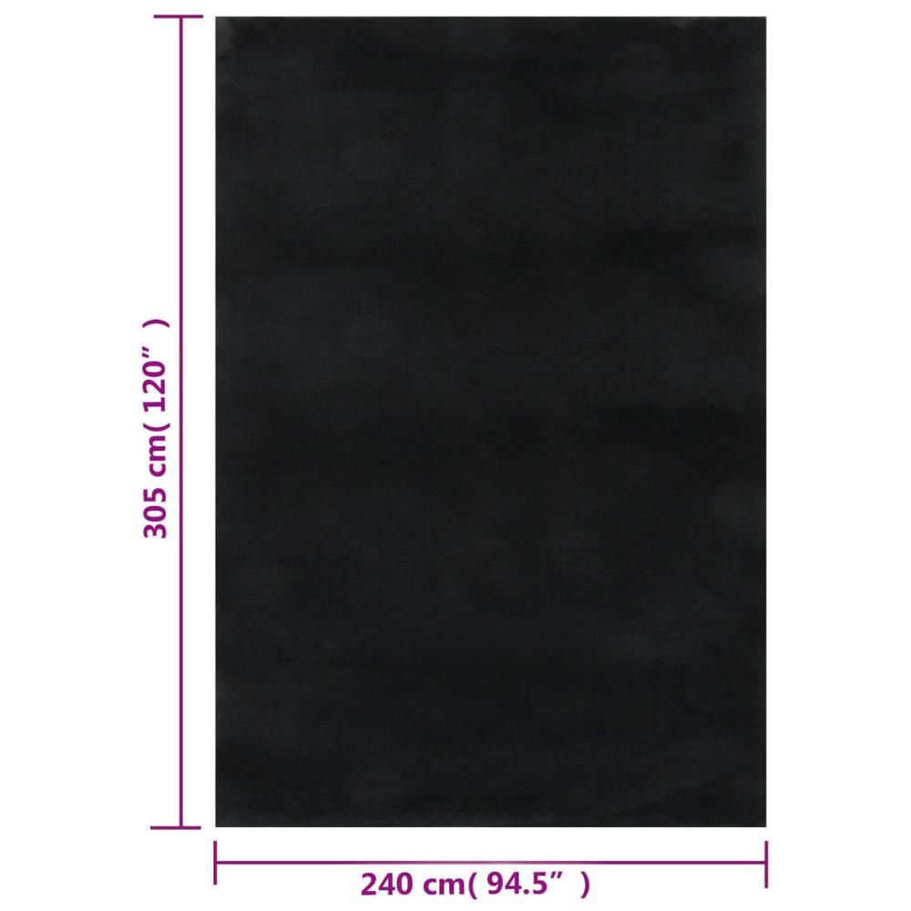Shaggy Rug Black 8'x10' Polyester. Picture 5