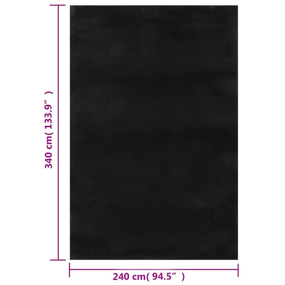 Shaggy Rug Black 8'x11' Polyester. Picture 5