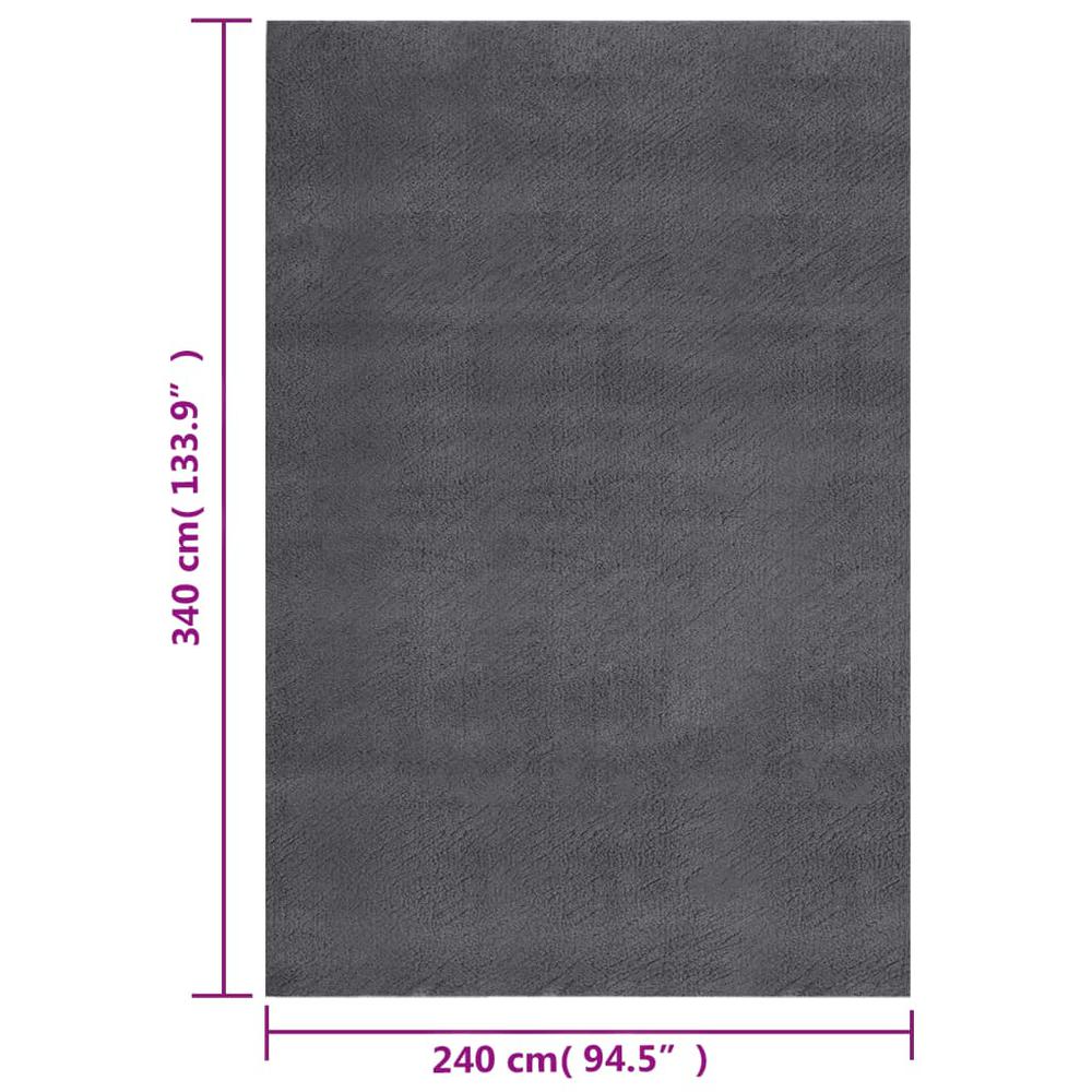 Shaggy Rug Anthracite 8'x11' Polyester. Picture 5