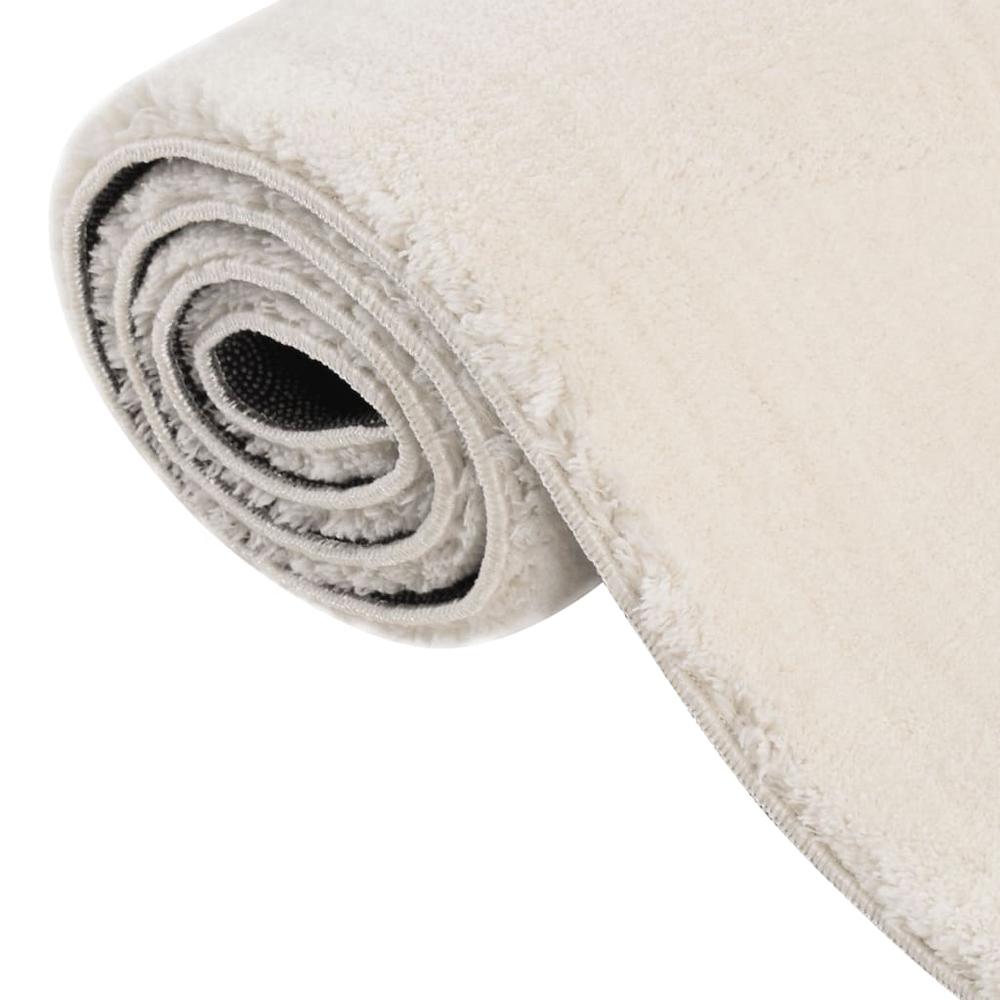 Shaggy Rug Cream White 4'x6' Polyester. Picture 3