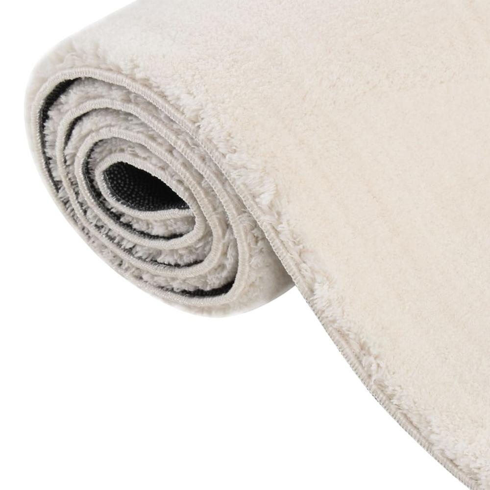 Shaggy Rug Cream White 7'x9' Polyester. Picture 3