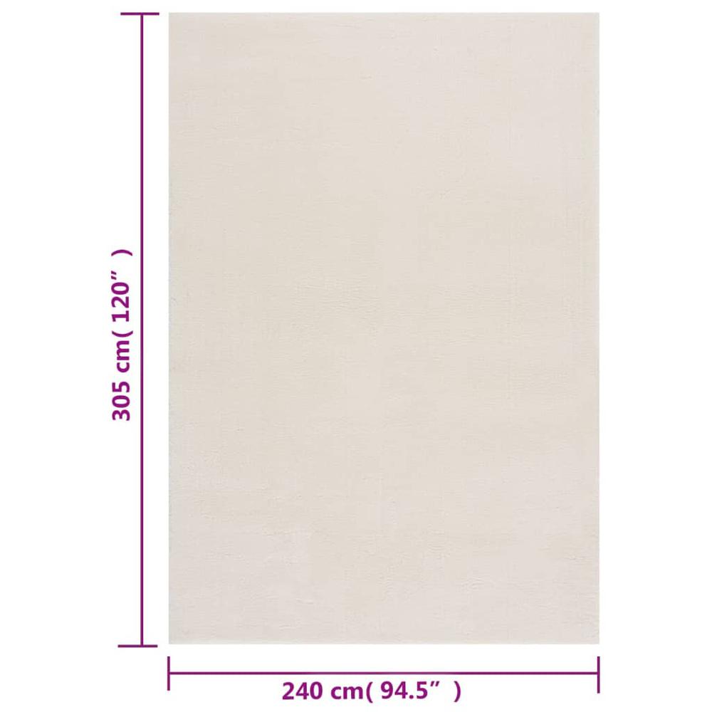 Shaggy Rug Cream White 8'x10' Polyester. Picture 5
