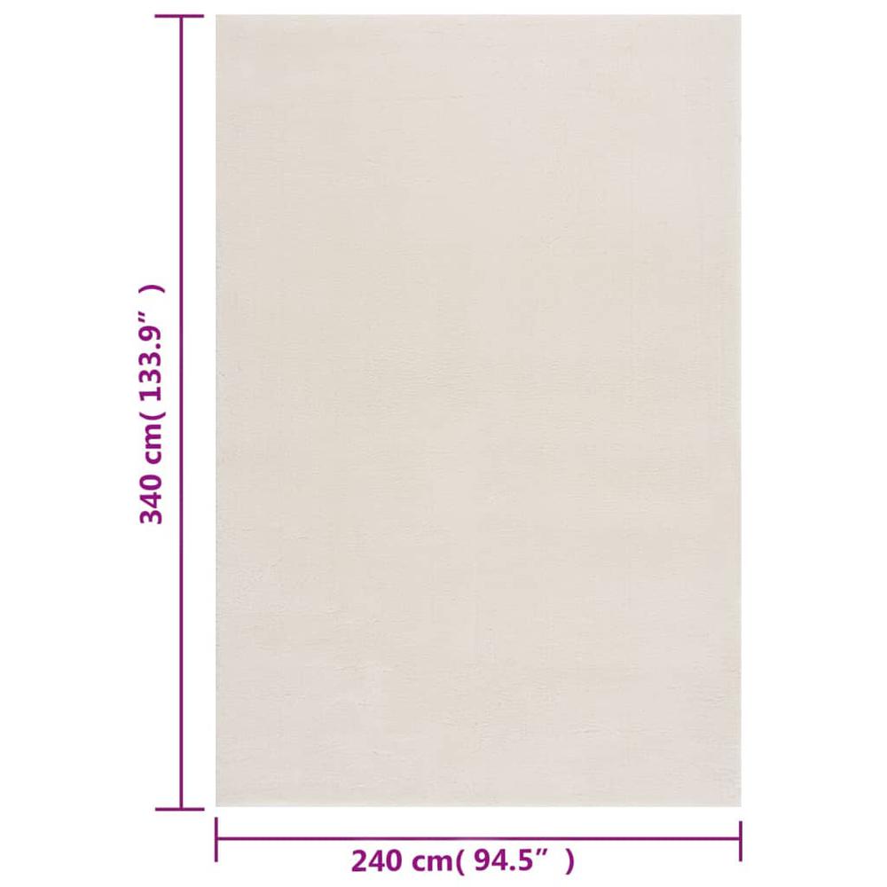 Shaggy Rug Cream White 8'x11' Polyester. Picture 5