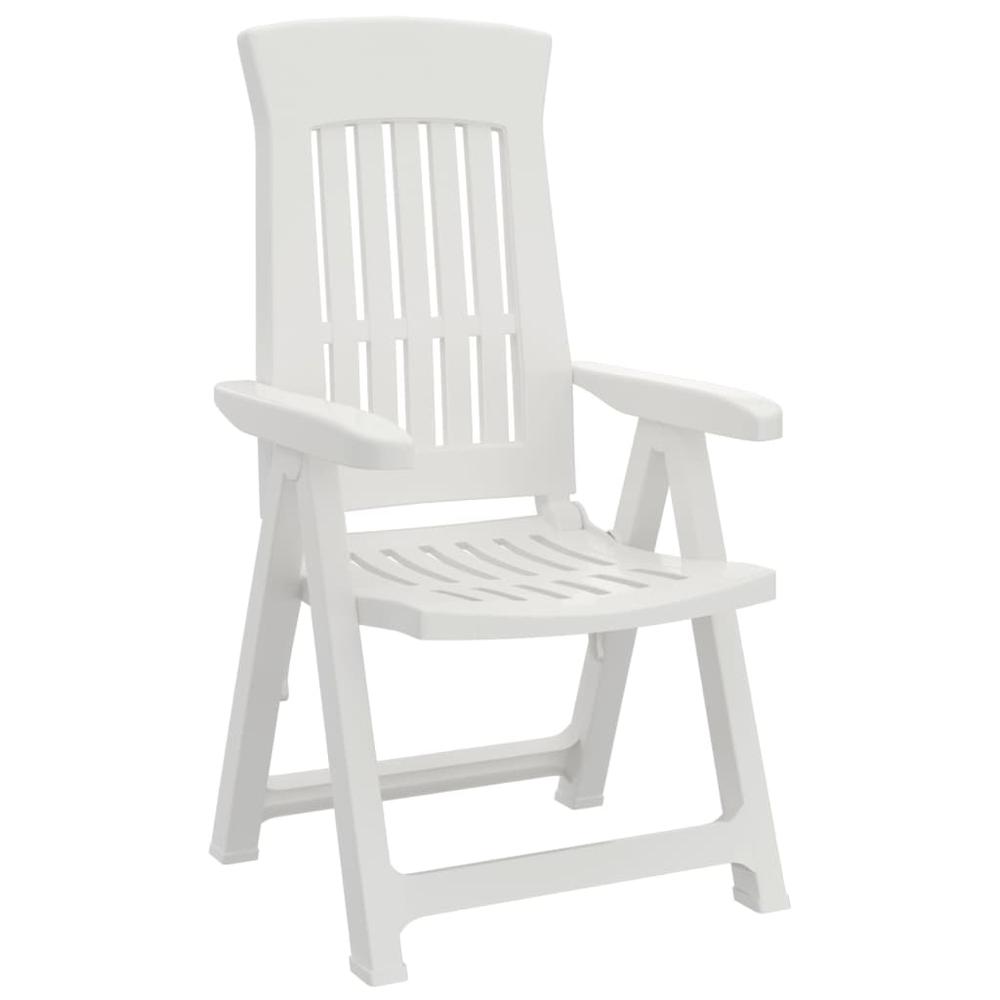 Patio Reclining Chairs 2 pcs White PP. Picture 2