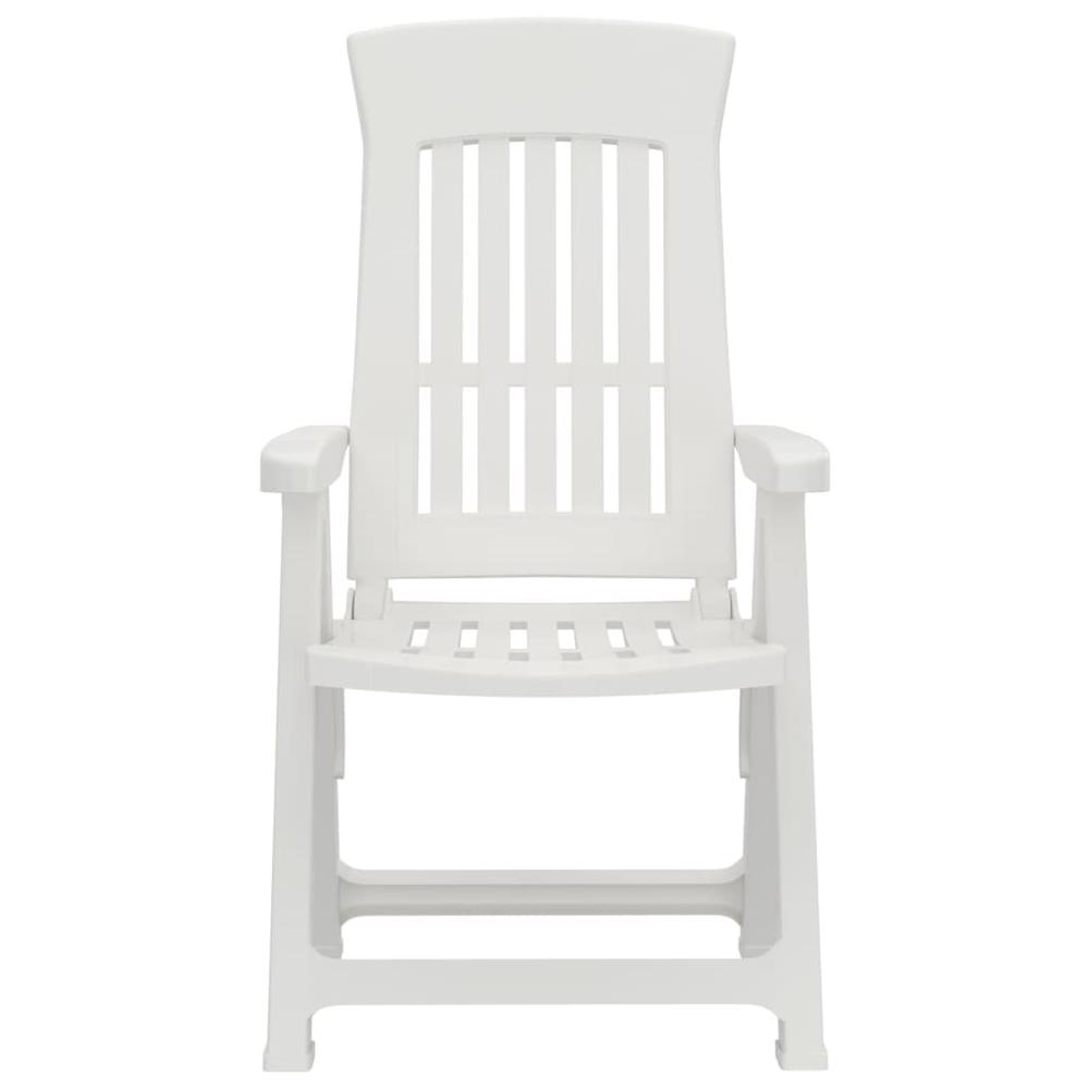 Patio Reclining Chairs 2 pcs White PP. Picture 3