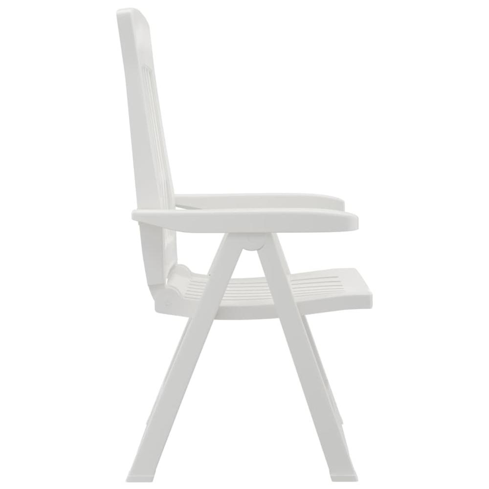 Patio Reclining Chairs 2 pcs White PP. Picture 4