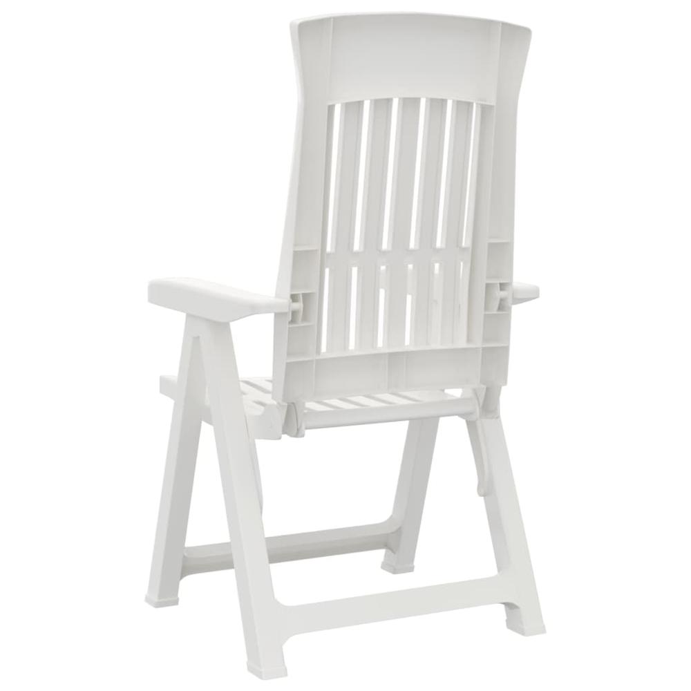 Patio Reclining Chairs 2 pcs White PP. Picture 5