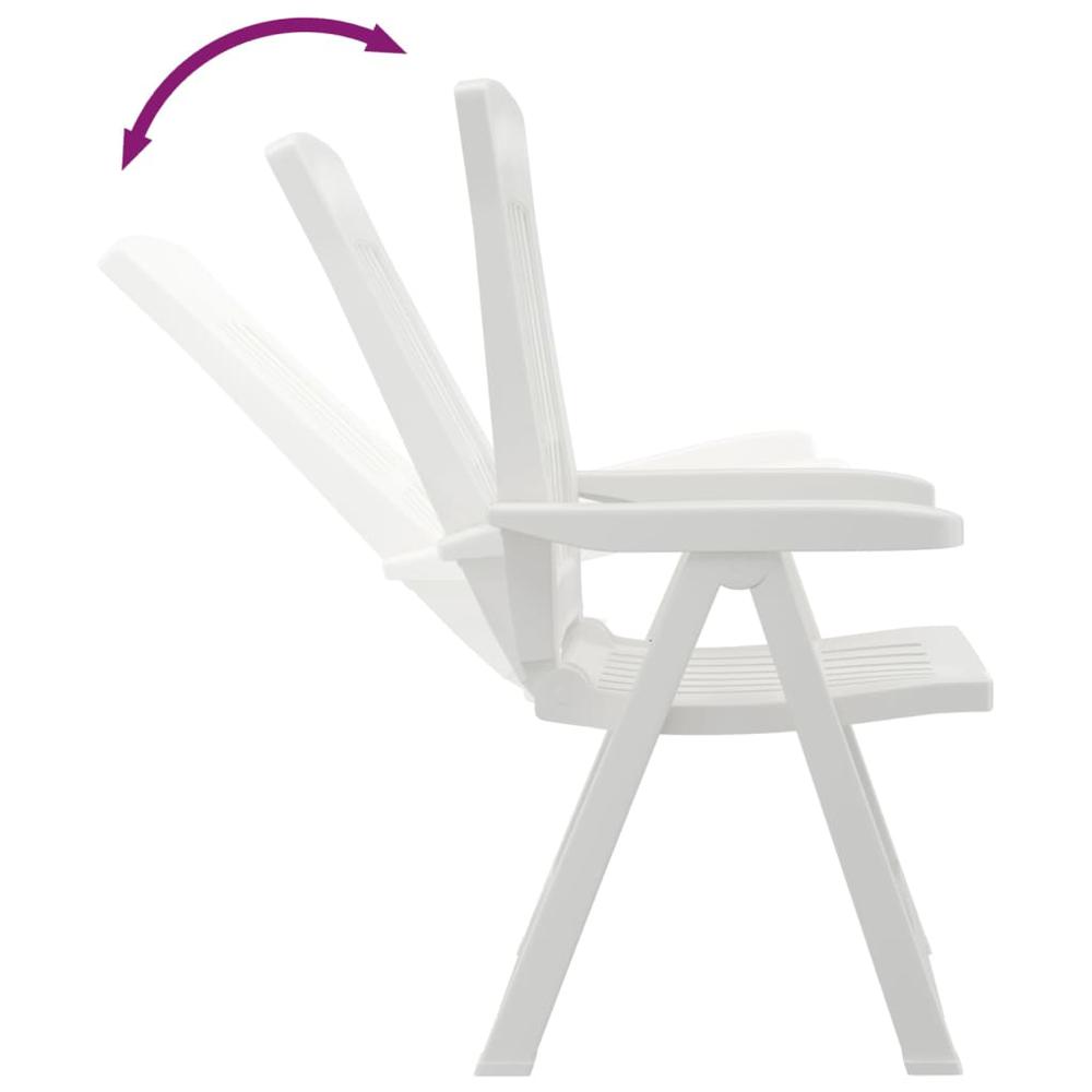 Patio Reclining Chairs 2 pcs White PP. Picture 6