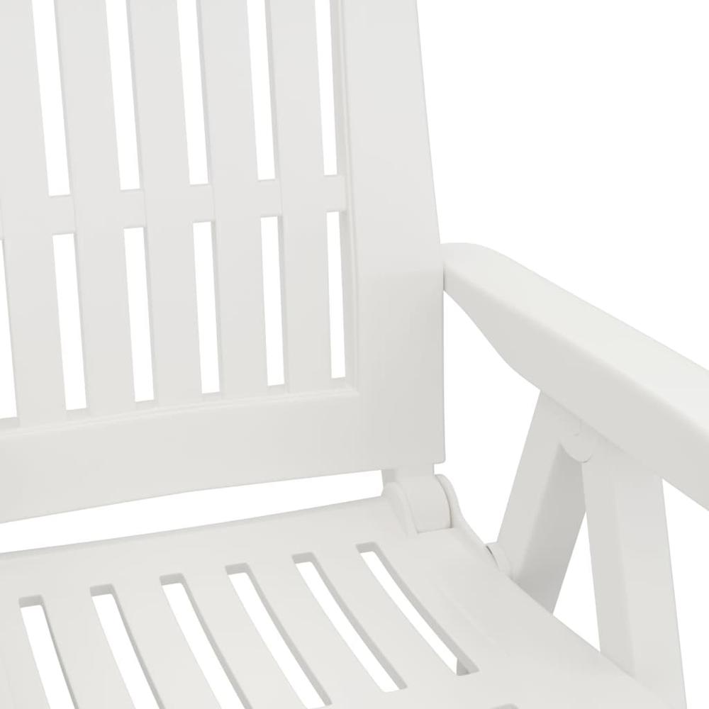 Patio Reclining Chairs 2 pcs White PP. Picture 8