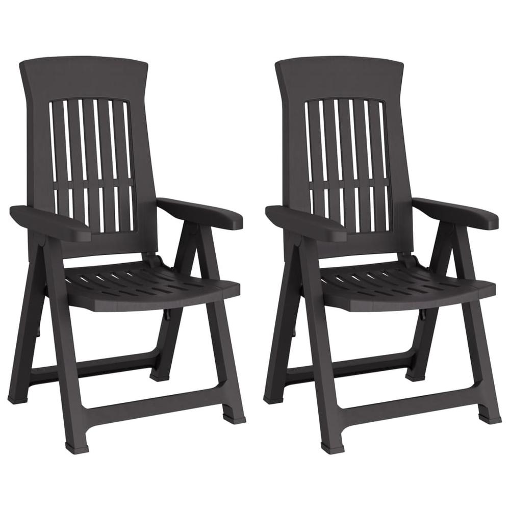 Patio Reclining Chairs 2 pcs Anthracite PP. Picture 1