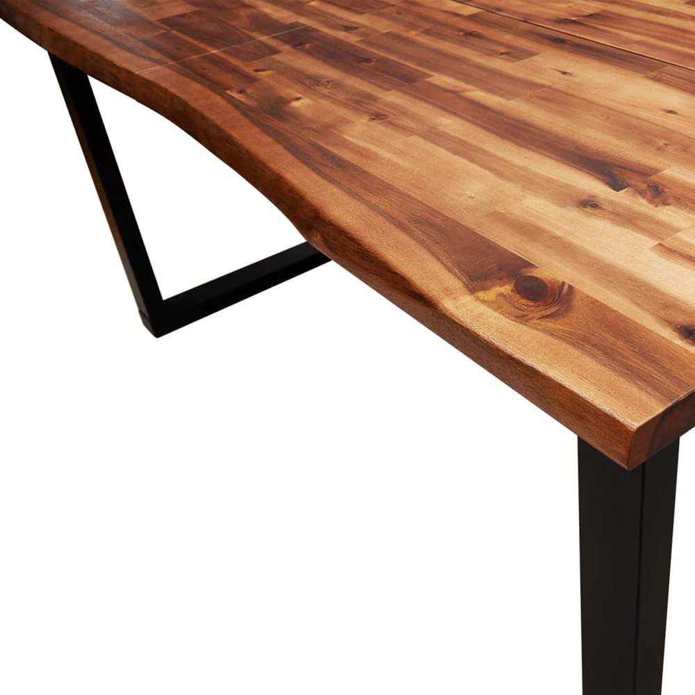 Dining Table with Live Edge 55.1"x31.5"x29.5" Solid Wood Acacia. Picture 6