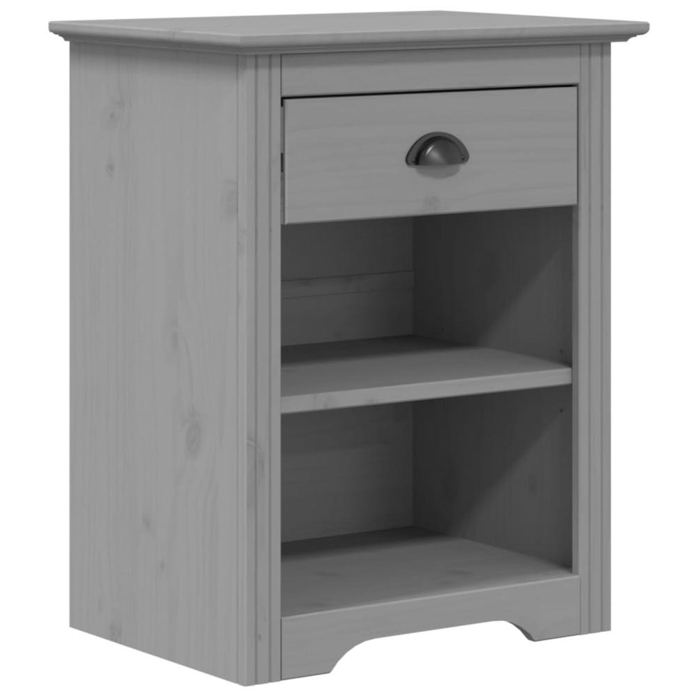 Bedside Cabinet BODO Gray 20.9"x15.2"x26" Solid Wood Pine. Picture 1