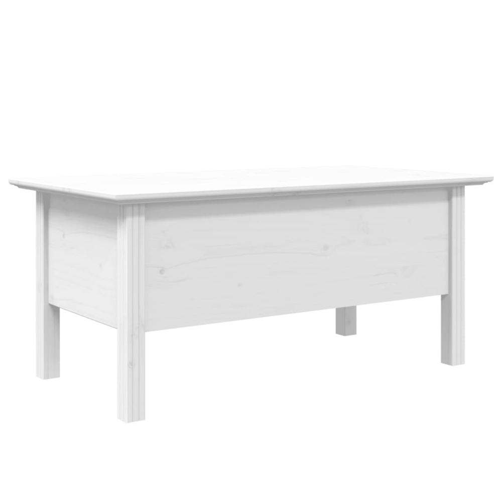 Coffee Table BODO White 39.4"x21.7"x17.7" Solid Wood Pine. Picture 5