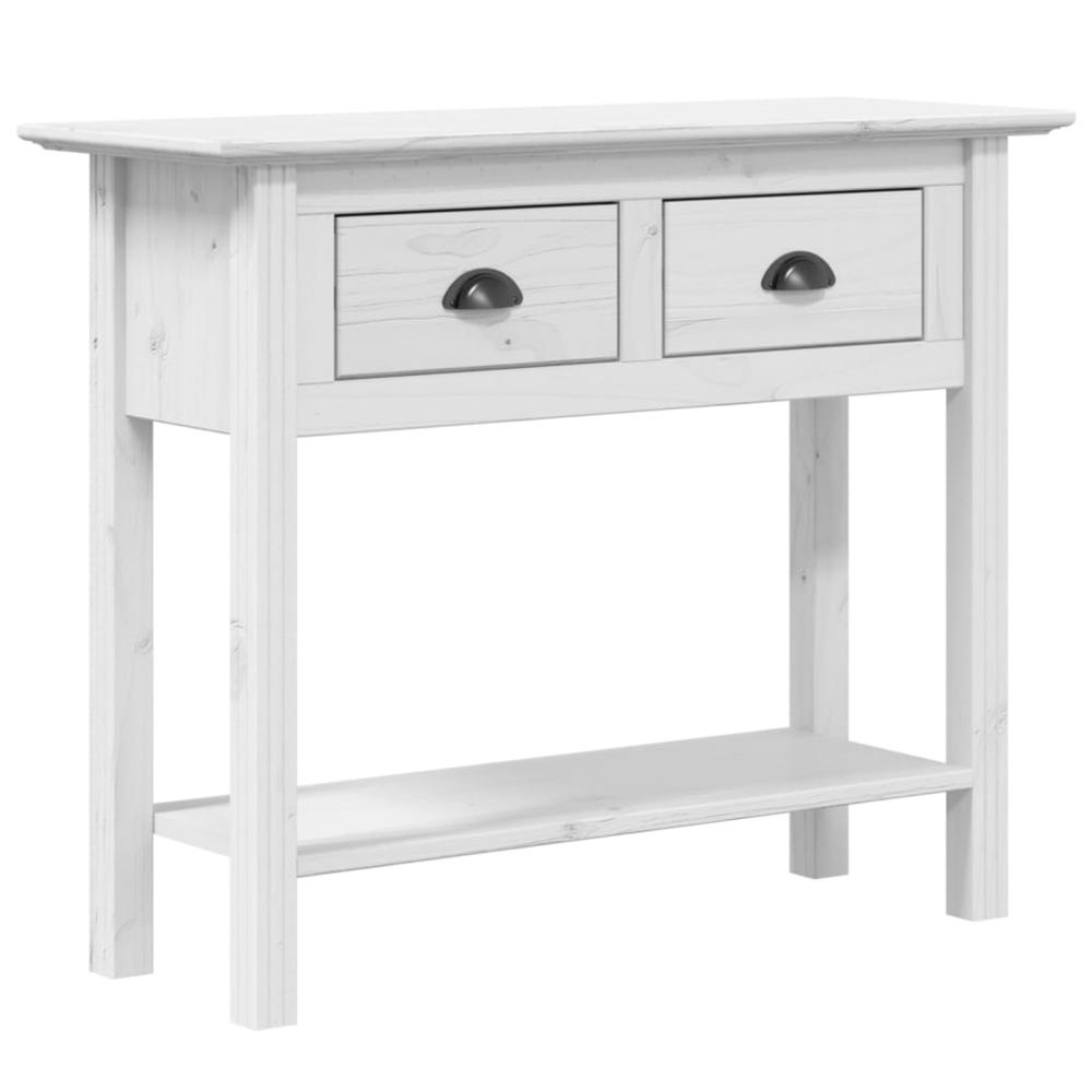 Console Table BODO White 35.4"x13.6"x28.7" Solid Wood Pine. Picture 1
