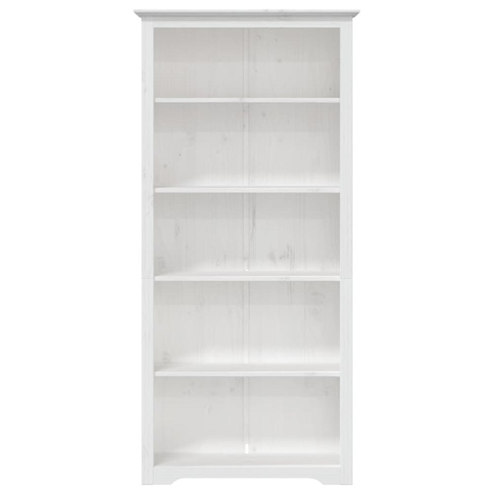 Bookcase BODO White 31.5"x15"x70.9" Solid Wood Pine 5-Tier. Picture 2
