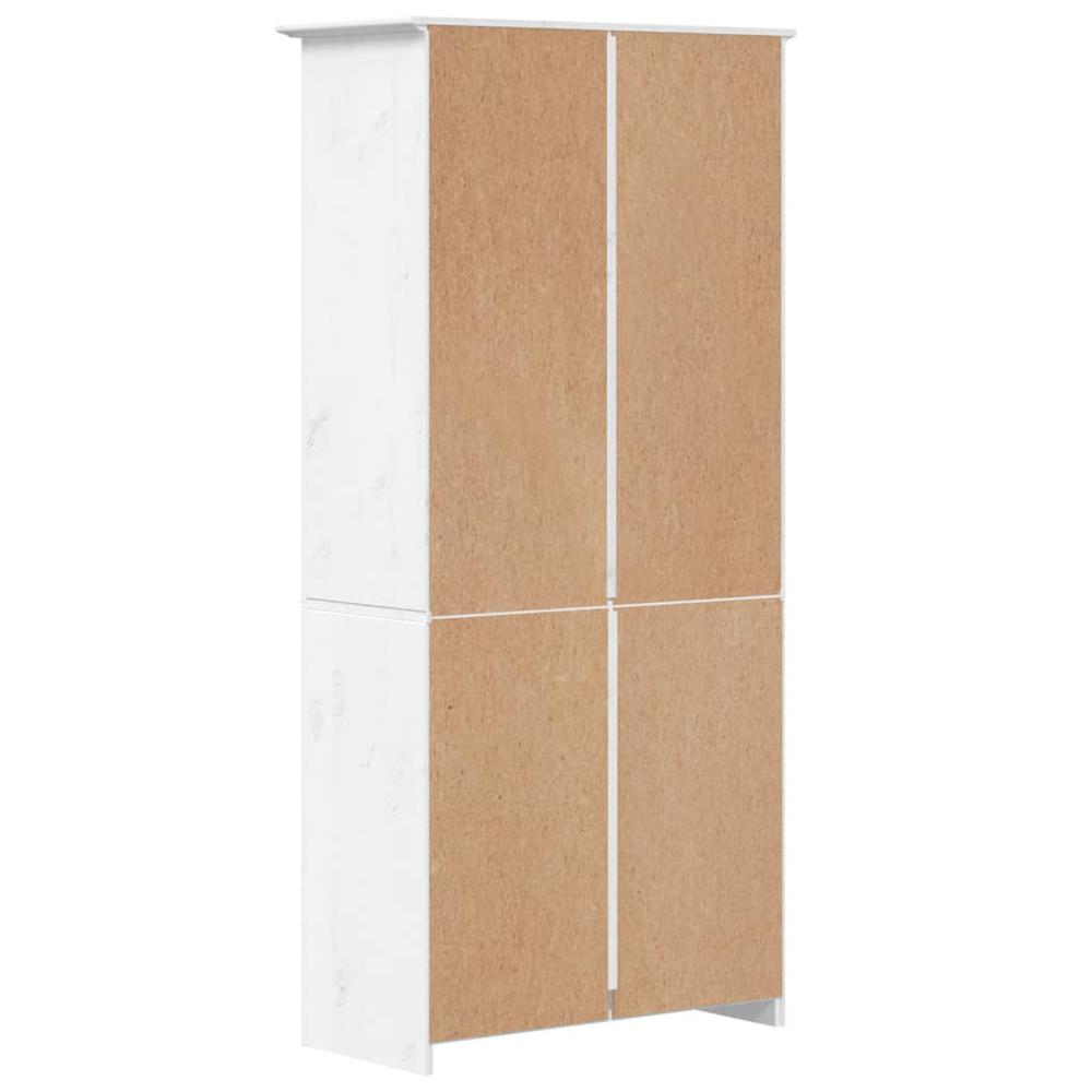 Bookcase BODO White 31.5"x15"x70.9" Solid Wood Pine 5-Tier. Picture 4