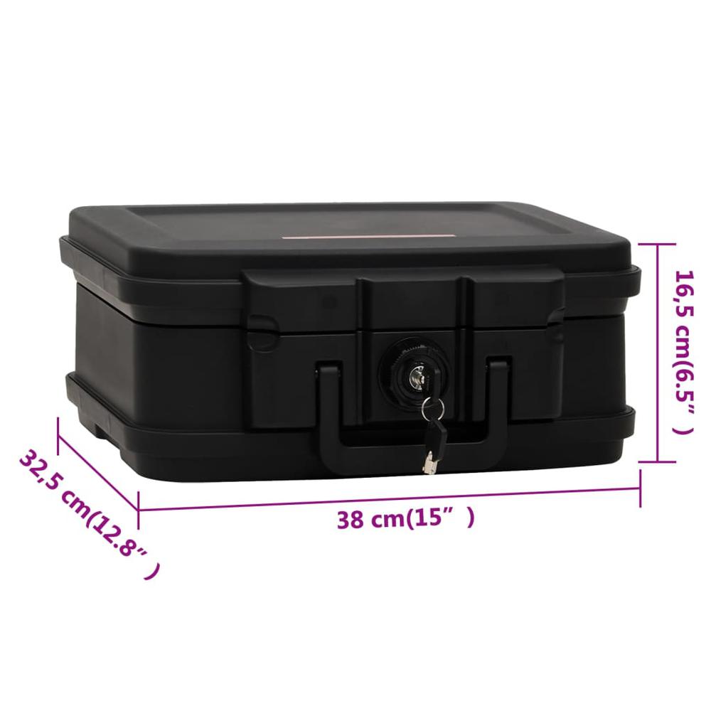 Safe Box Black 15"x12.8"x6.5". Picture 9