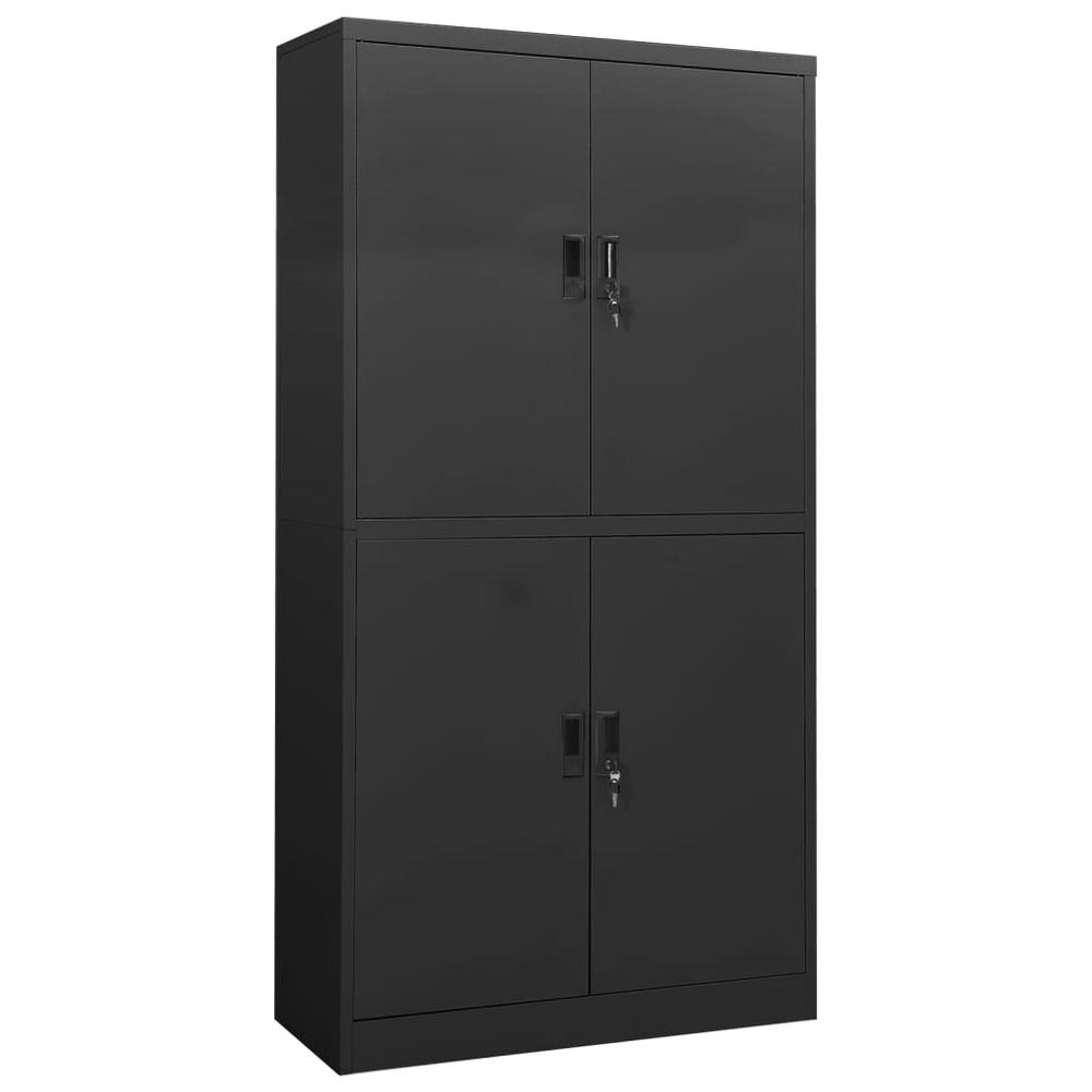 vidaXL Office Cabinet Anthracite 35.4"x15.7"x70.9" Steel, 335945. Picture 1