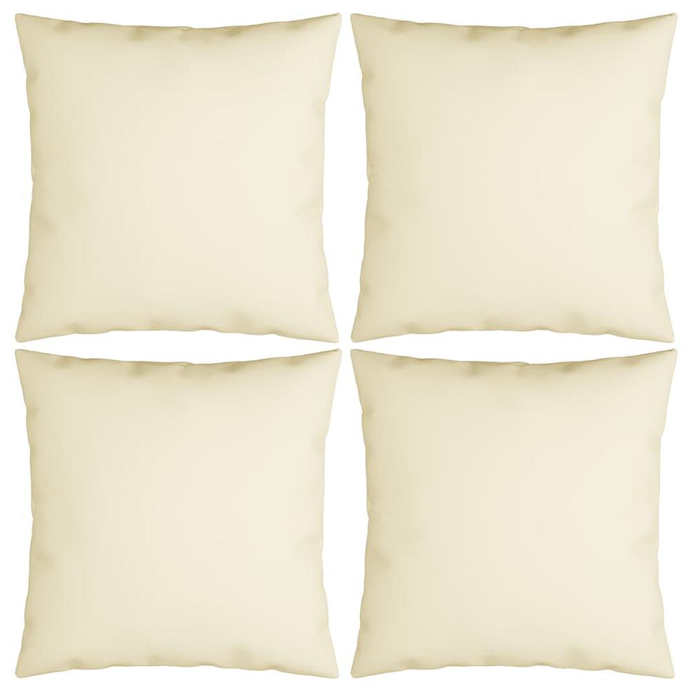 vidaXL Throw Pillows 4 pcs Cream 19.7"x19.7" Fabric. Picture 1