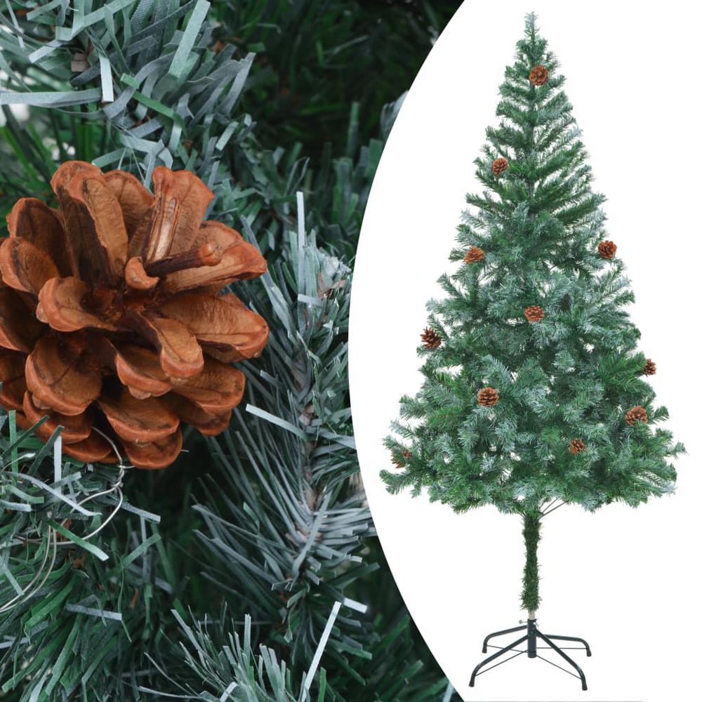 vidaXL Artificial Christmas Tree with Pinecones 70.9". Picture 2