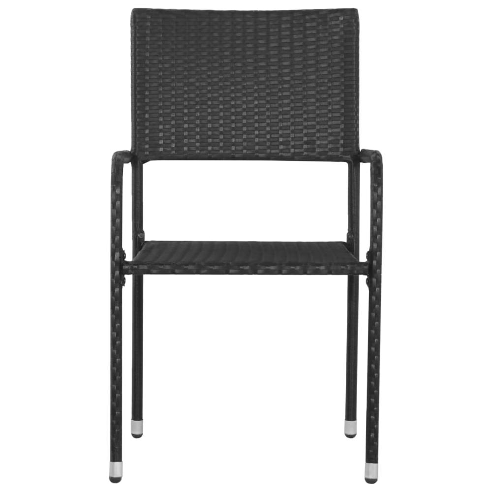 vidaXL Patio Dining Chairs 6 pcs Poly Rattan Black. Picture 2
