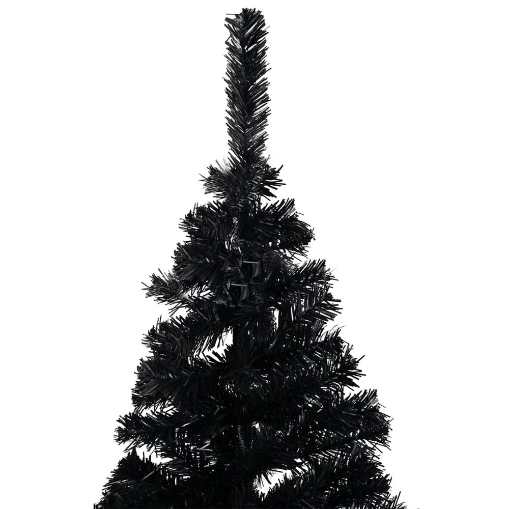 vidaXL Artificial Christmas Tree with LEDs&Ball Set Black 82.7" PVC, 3077505. Picture 3