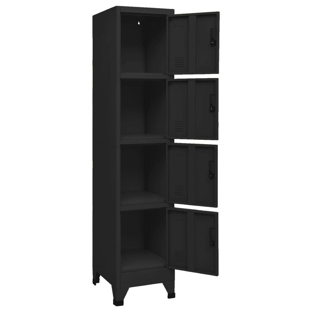 vidaXL Locker Cabinet Black 15"x17.7"x70.9" Steel, 339786. Picture 4
