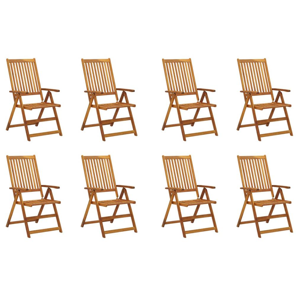 vidaXL Folding Patio Chairs with Cushions 8 pcs Solid Acacia Wood, 3075056. Picture 2