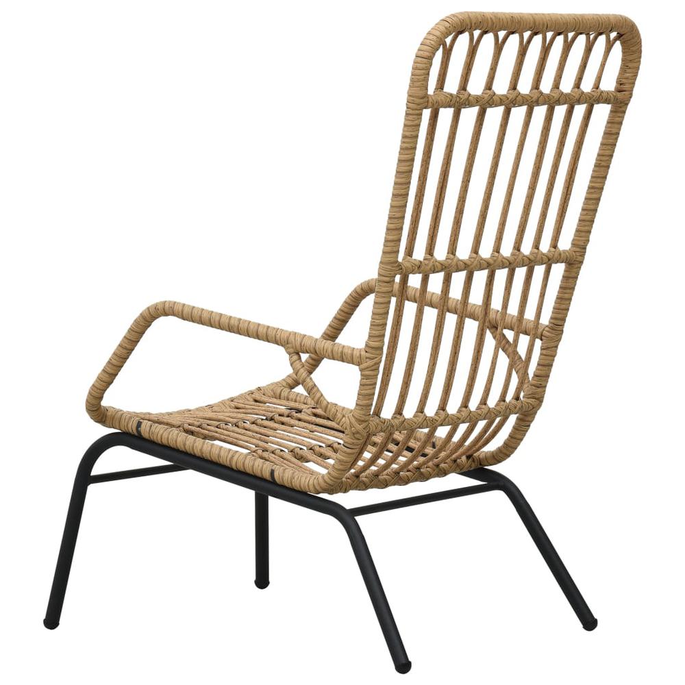 vidaXL Patio Chair Poly Rattan Light Brown. Picture 4
