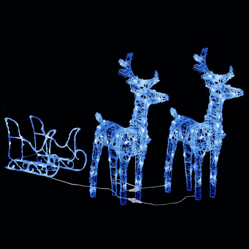 vidaXL Reindeers & Sleigh Christmas Decoration 320 LEDs Acrylic, 3100425. Picture 3