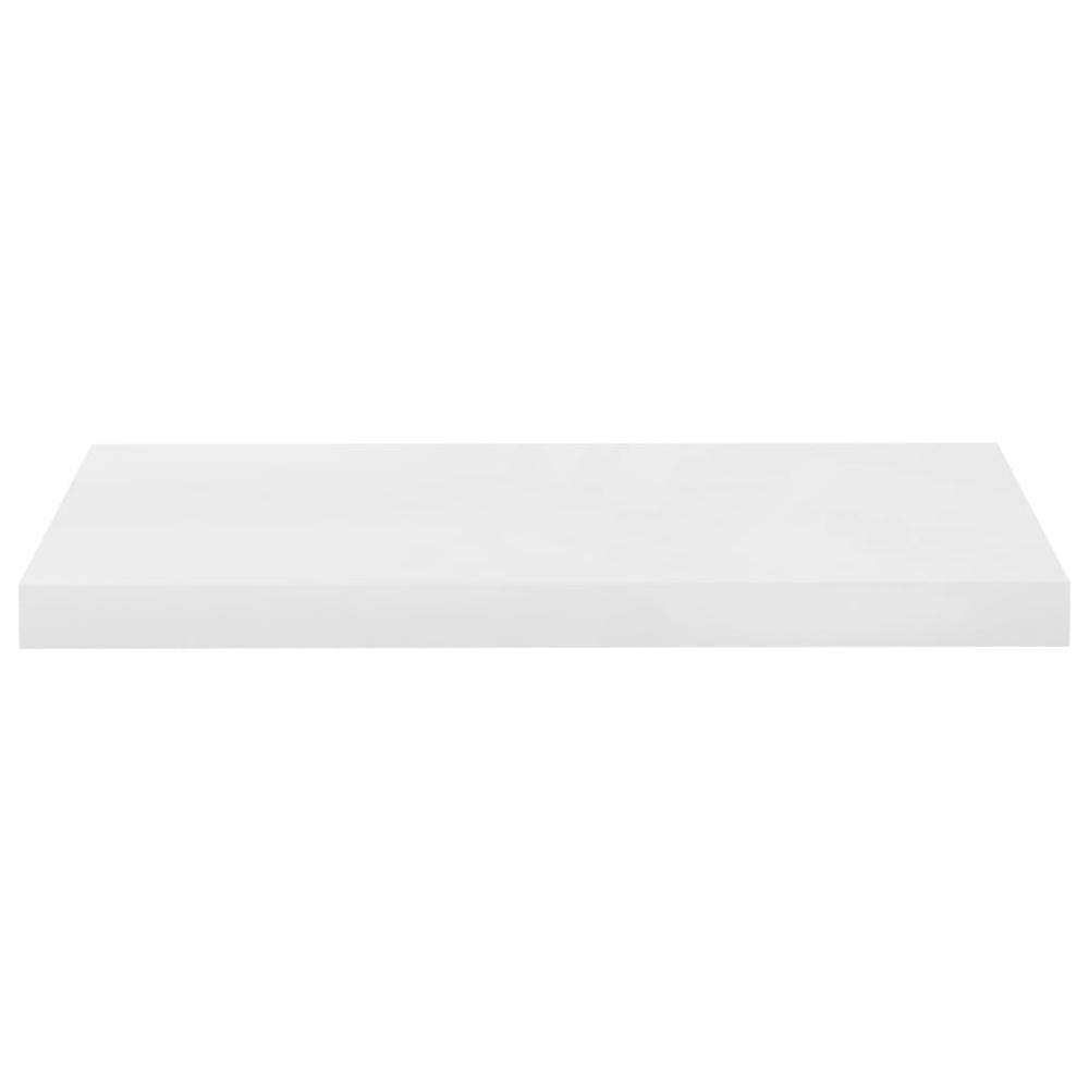 vidaXL Floating Wall Shelf High Gloss White 23.6"x9.3"x1.5" MDF. Picture 4
