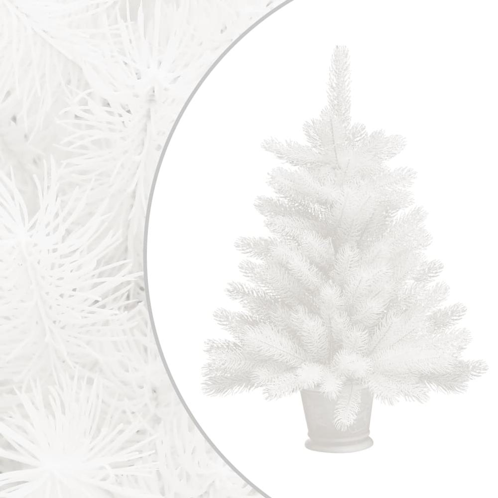 vidaXL Artificial Christmas Tree with LEDs&Ball Set White 25.6", 3077544. Picture 2