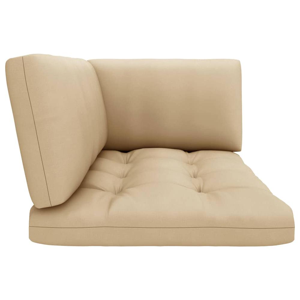 vidaXL Pallet Sofa Cushions 3 pcs Beige. Picture 4